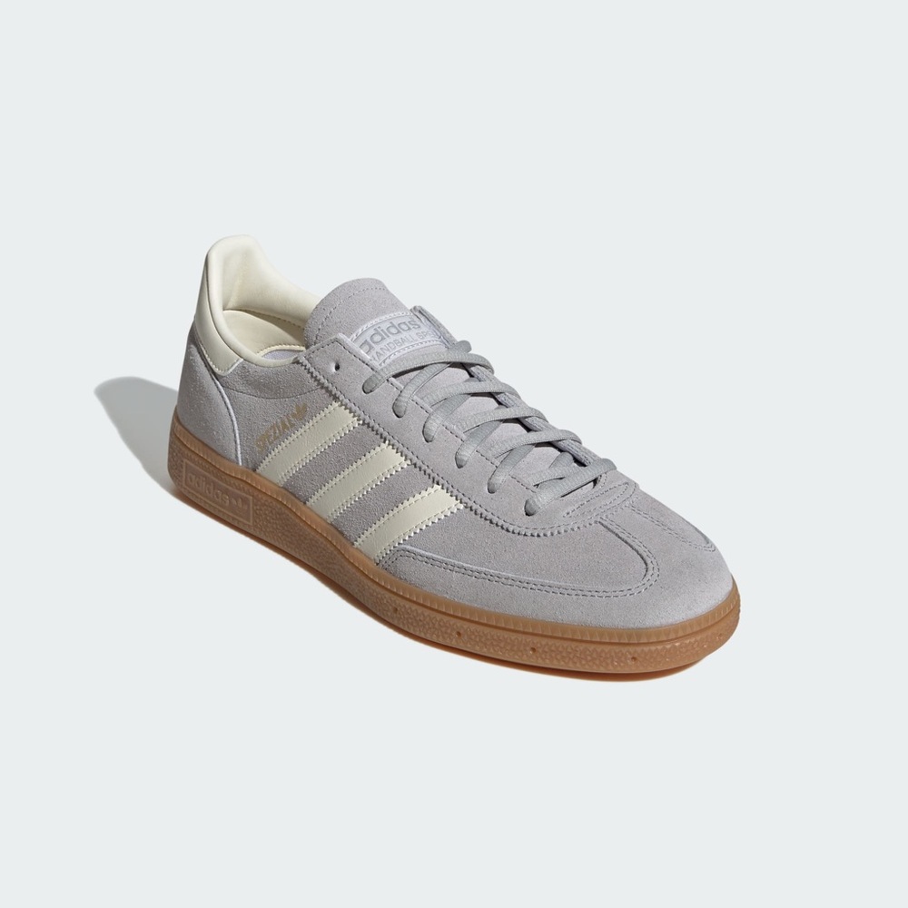 Adidas Light Gray Suede Sneakers with Gum Sole